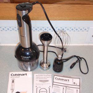 Cuisinart Hand Blender Mixer ~ CSB Smart Stick ~ Attachments, Whisk ~ Tested